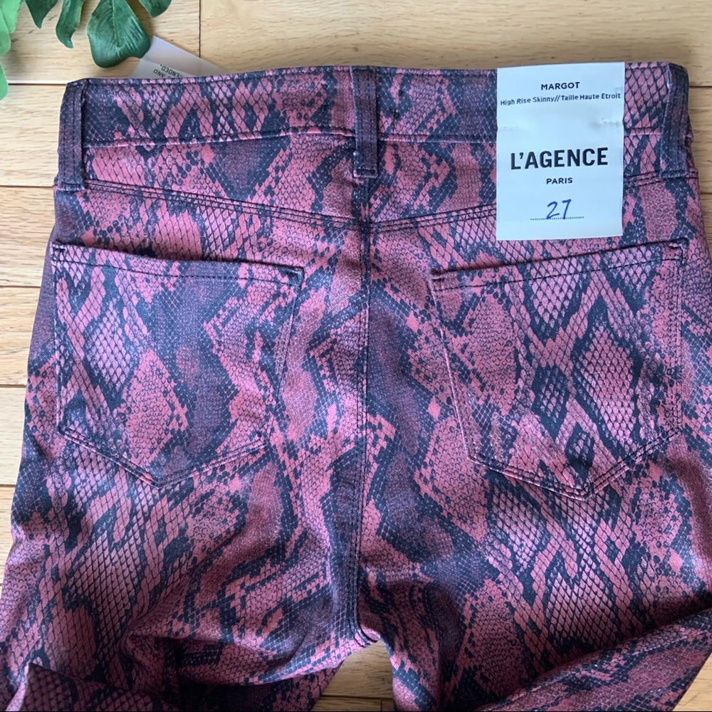 NWT L'Agence Margot Ankle Skinny Crop Python Jeans - Picture 6 of 6